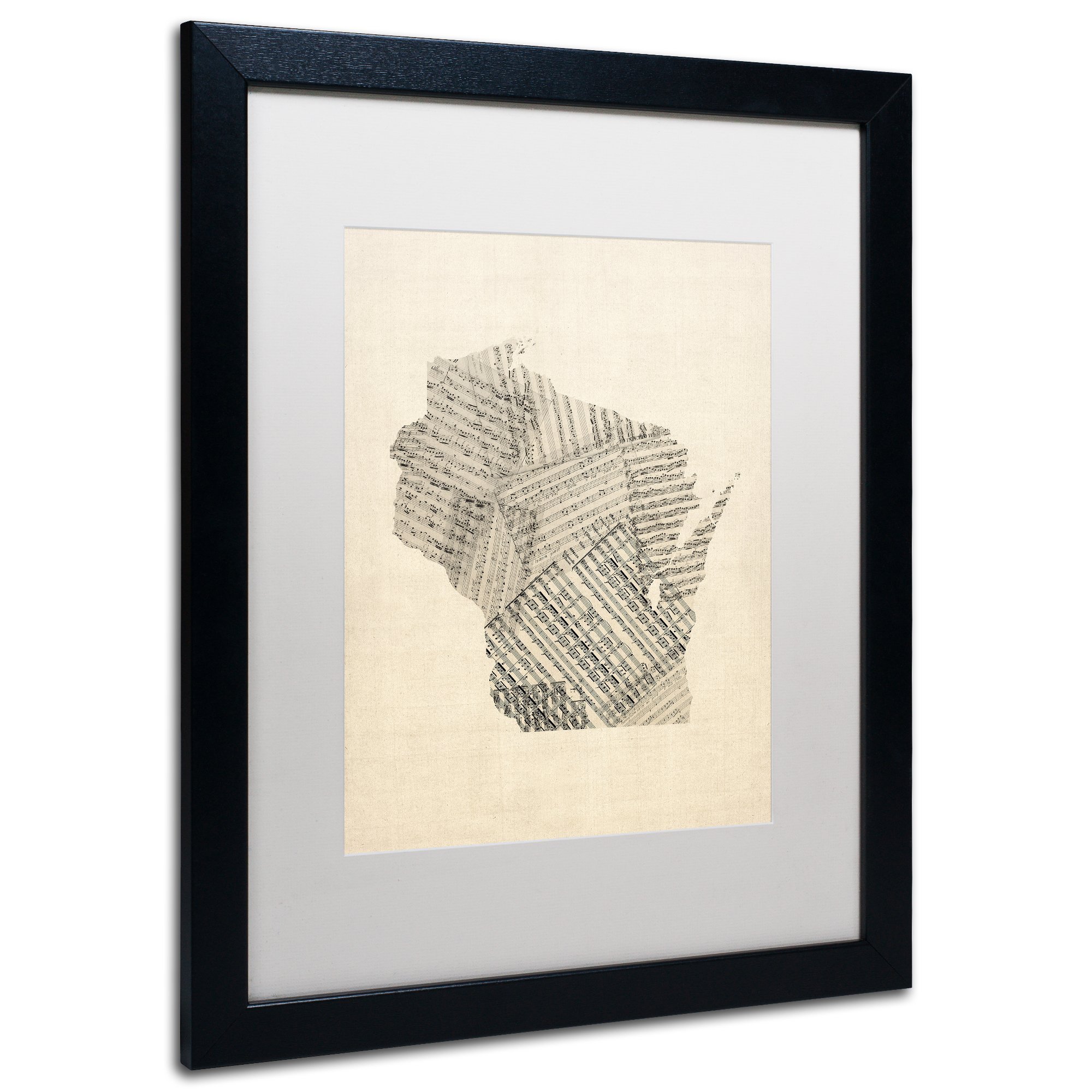 Trademark Fine Art MT0537-B1620MF Old Sheet Music Map of Wisconsin